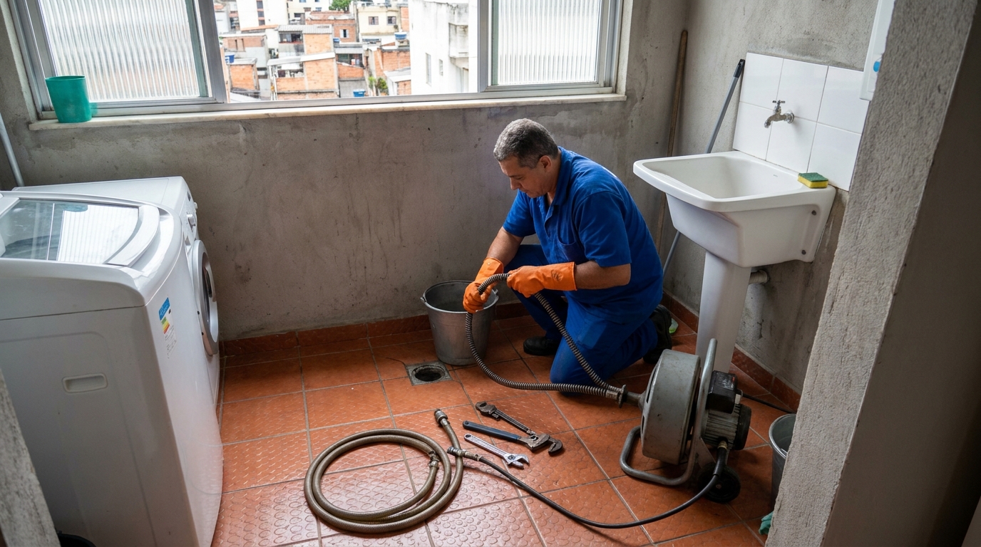 Desentupimento de ralo com equipamento em Caxias do Sul‑RS